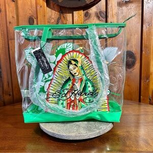 NWT | Ed Hardy Zipper tote Virgin Mary